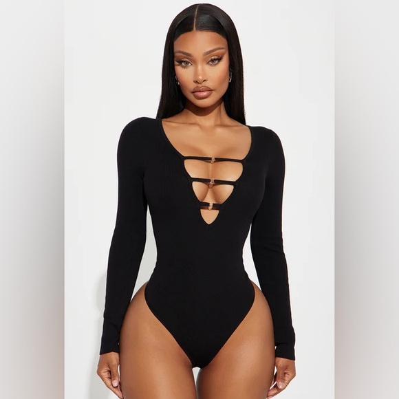 Fashion Nova Tops - Fashion Nova Black Strappy Bodysuit